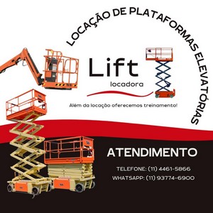 Plataforma elevatória articulada 15m - LIFT LOCADORA